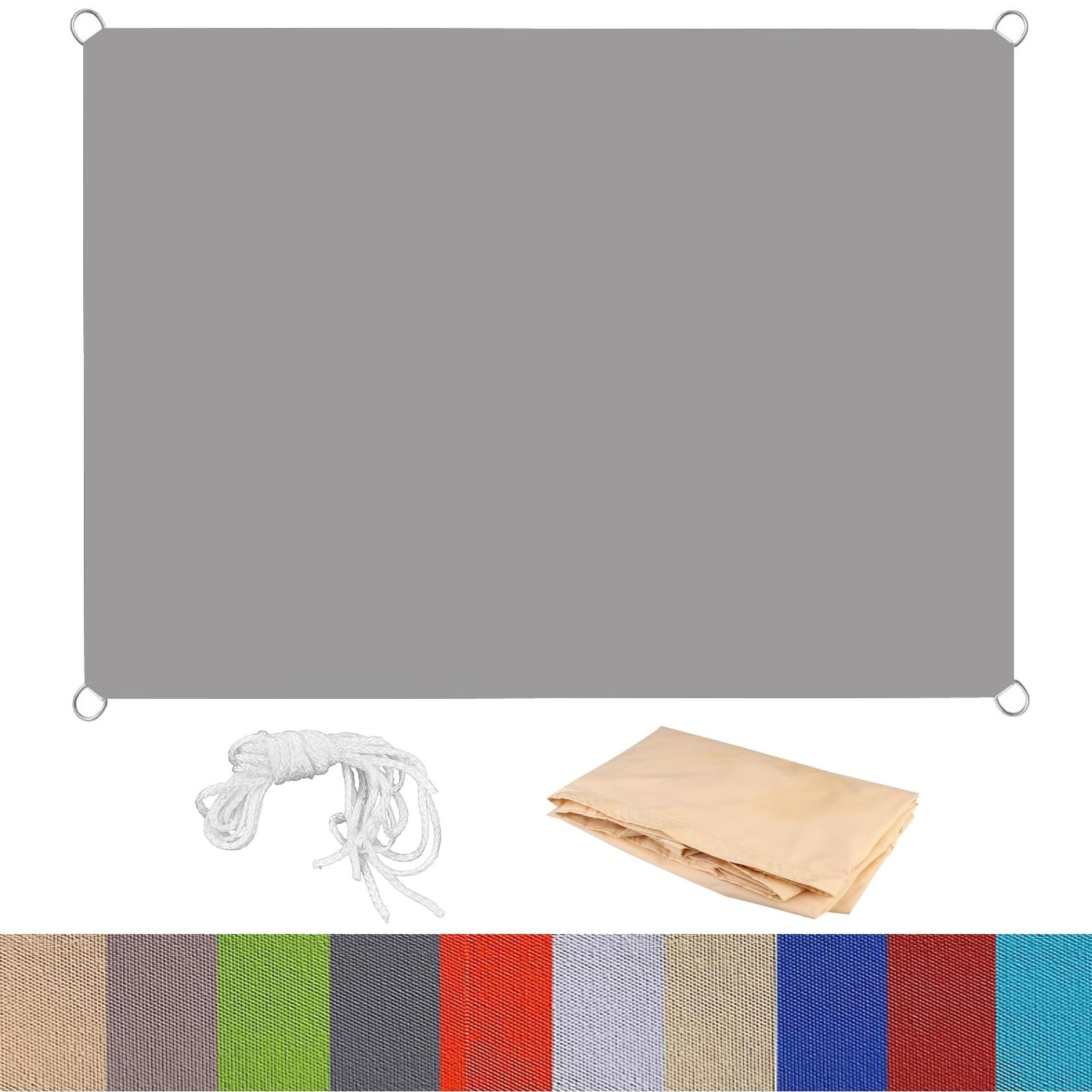 Voile d'ombrage rectangulaire 3x7m idéal pour le camping et le jardin