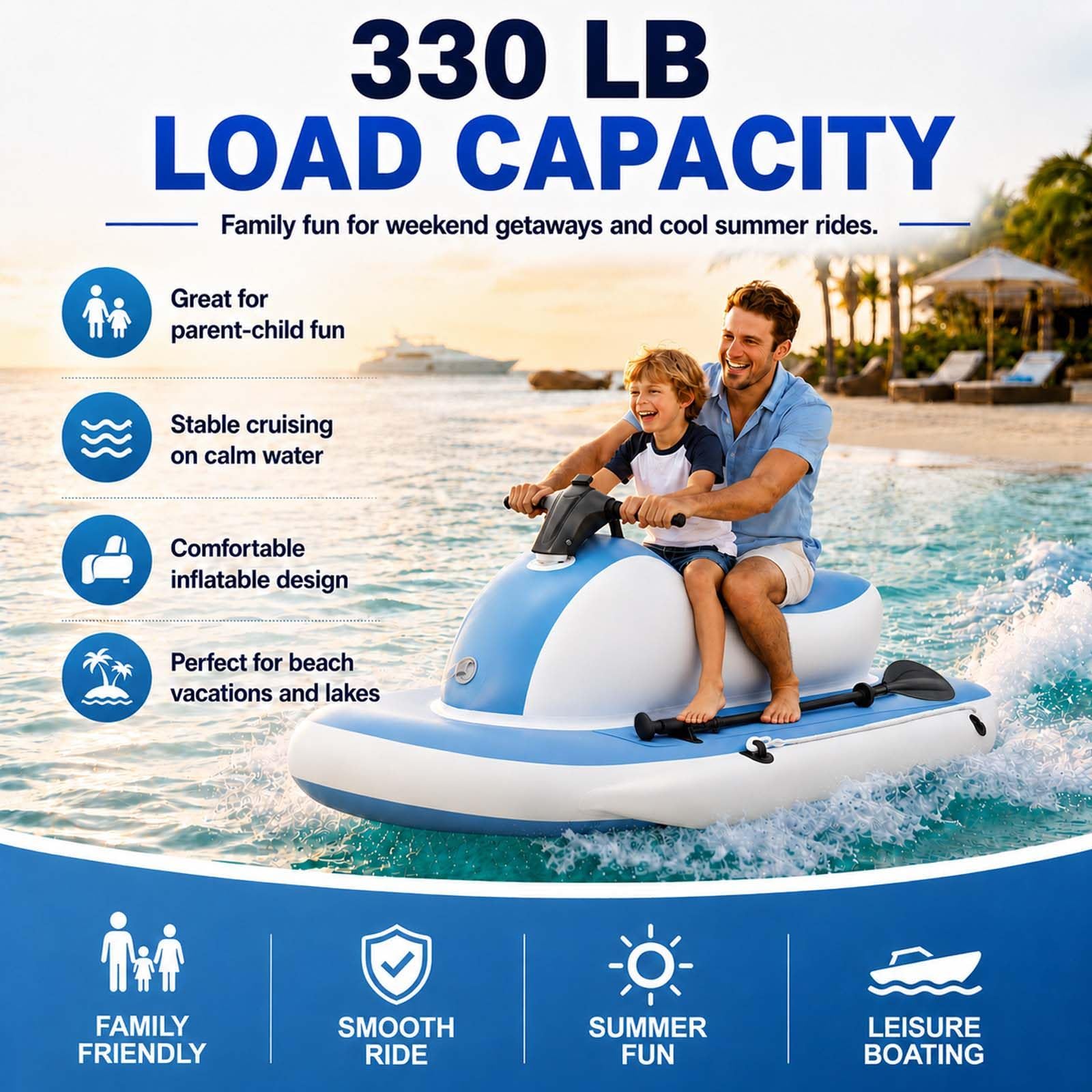 Bote Inflable Plegable Motorizado: PropulsióN Submarina Desmontable de 500 W para Pesca y Actividades de Ocio Boat+700W16APro