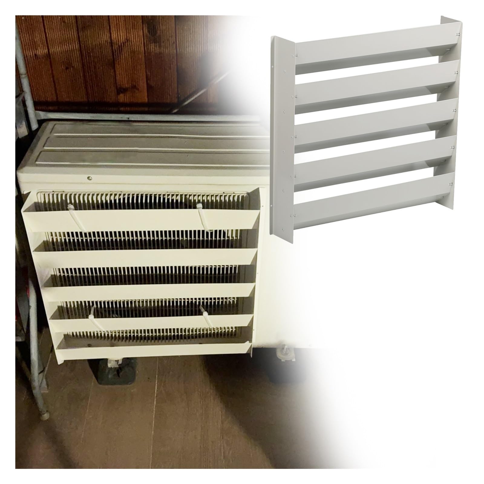 Deflettore Condizionatore Deflettore Antivento per Aria Condizionata Esterna, Griglie Deflettrici Anti-soffiaggio Diretto per Pompa di Calore AC, Copertura per Feritoia(19.6x19.6in)