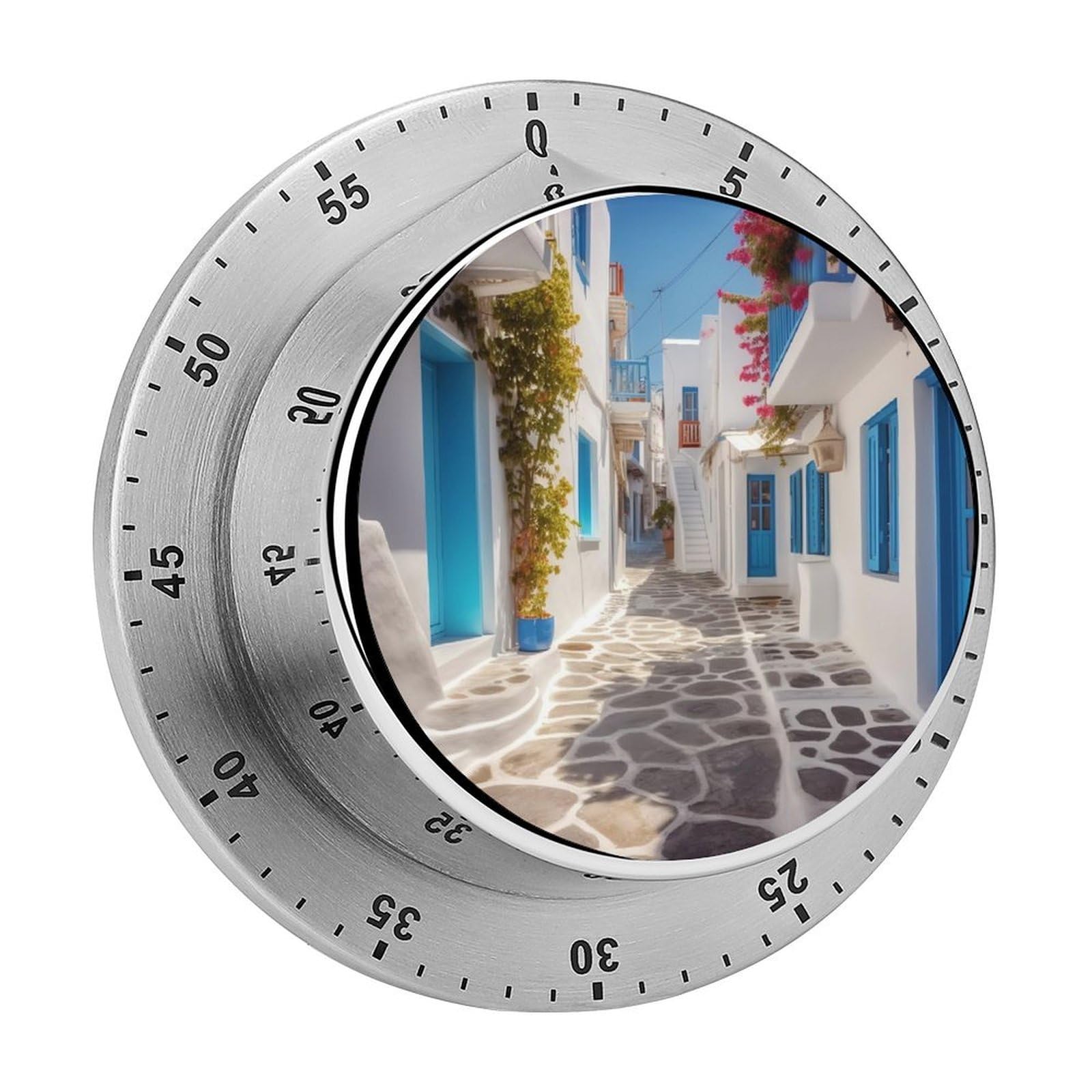 Greece Street Kitchen Timer for Cooking Chef Cooking Magnetic Timer Loud Alarm Mechanical Desk Stainless Countdown Reminder