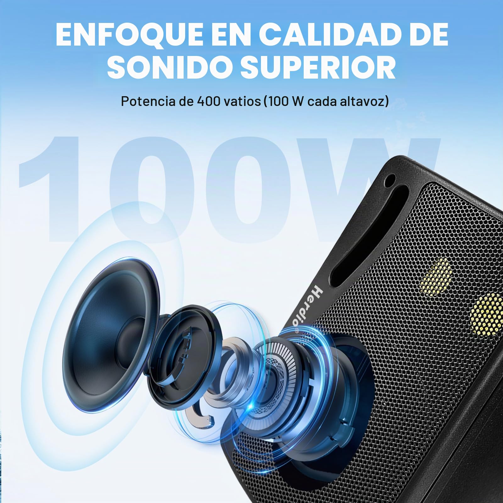 Herdio Altavoces pasivos de 3.5 Pulgadas para Exteriores, con Cable, Impermeables, para Montaje en Pared, con Sonido Superior de 400 W, Durabilidad para Todo Tipo de Clima, para el hogar, Patio
