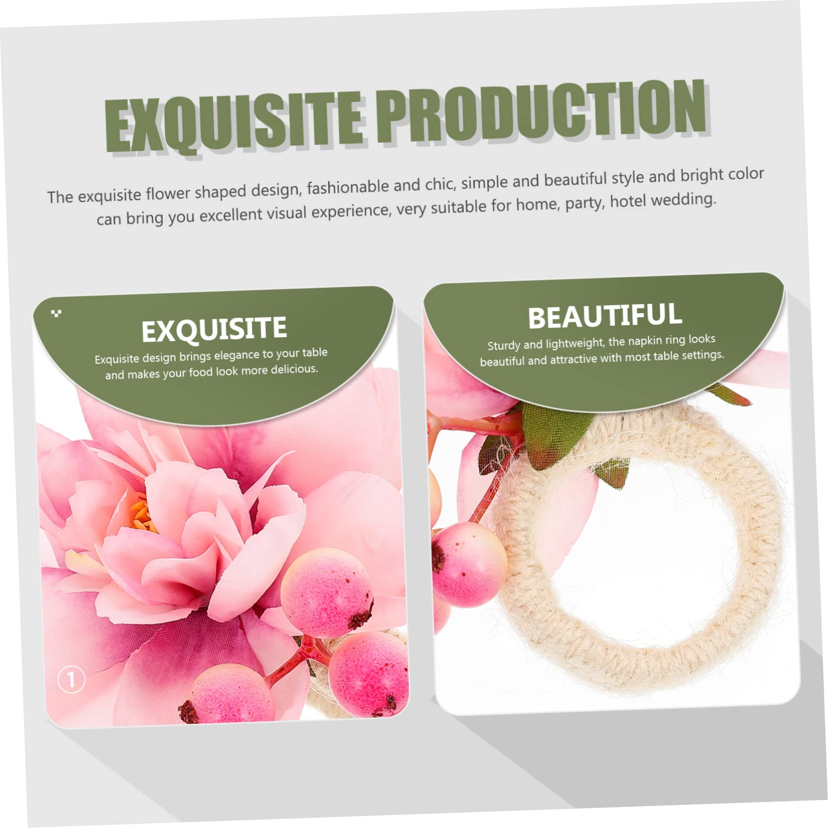 IMIKEYA 30stücke Künstliche Blumen Serviettenringe Elegante Tischdeko Für Hochzeiten Ostern Partys Und Mehr Stilvolle Napkin Decor Accessory Aus Hochwertigen Materialien
