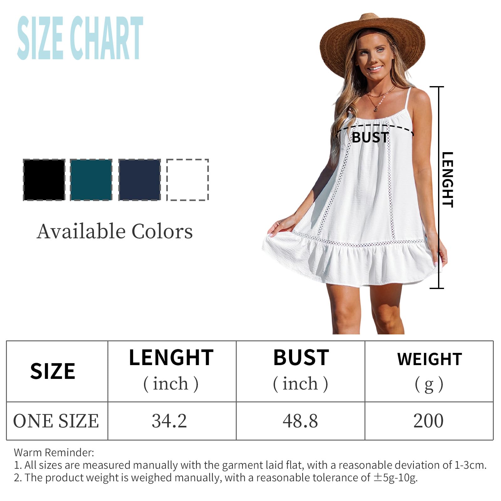 Vestido Verano Mujer Sin Mangas Vestido de Playa de Moda Corto con Tirantes Finos y Aberturas Cover Ups Mini Vestido Elegante Talla Única