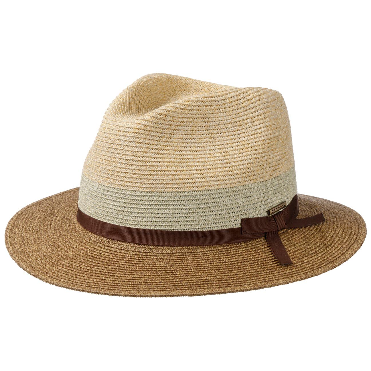 Stetson Contrast Brim Traveller Sombrero de Paja Toyo Proteccion UV 40 Unisex Primavera Verano