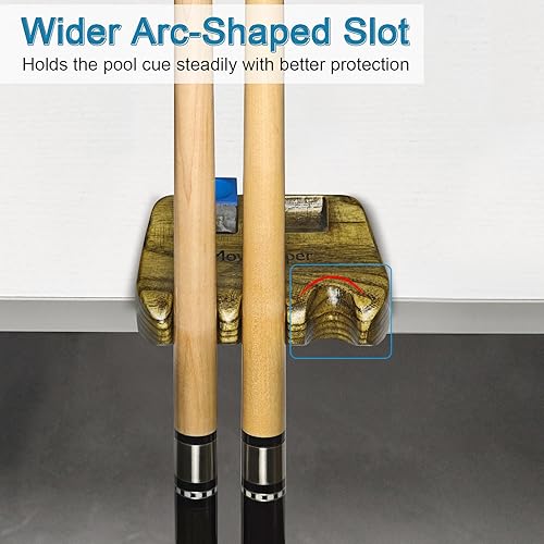Miniatura 3 de Wood Pool Cue Holder Non-Slip Silicone Base Solid Wooden Construction  Holds 2345 Cues Weighted Metal Inside for Stability Billiard Accessory for