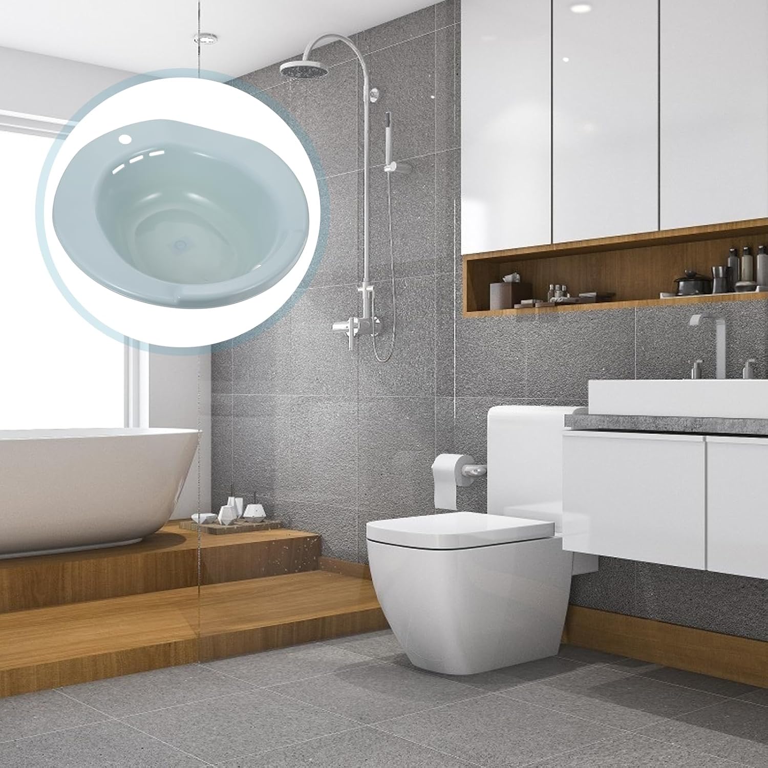 FOMIYES Elderly Friendly Sitz Bath 1pc Private Parts Basin Squat Basin for Bathing Space-Saving