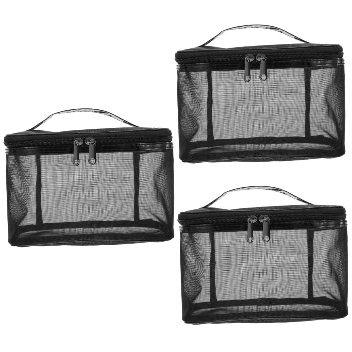 3 Piezas Bolsa De Almacenamiento Neceser De Viaje Estuche Cosmético Transparente Bolsa De Cosméticos Bolsa De Maquillaje Bolsa para El Cuidado De La Piel Viajar Nylon Malla