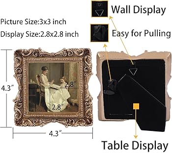 Amazon.com - VINLIFE Vintage Picture Frames 3x3 Square Bronze