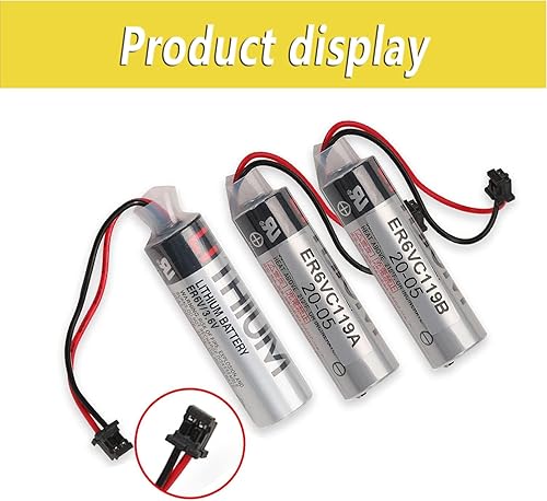 Miniatura 4 de (5-Pack) ER6V3.6V ER6VC119A119B PLC Batería no recargable para PLC M70 3.6V 2400mAh batería de litio con enchufe negro