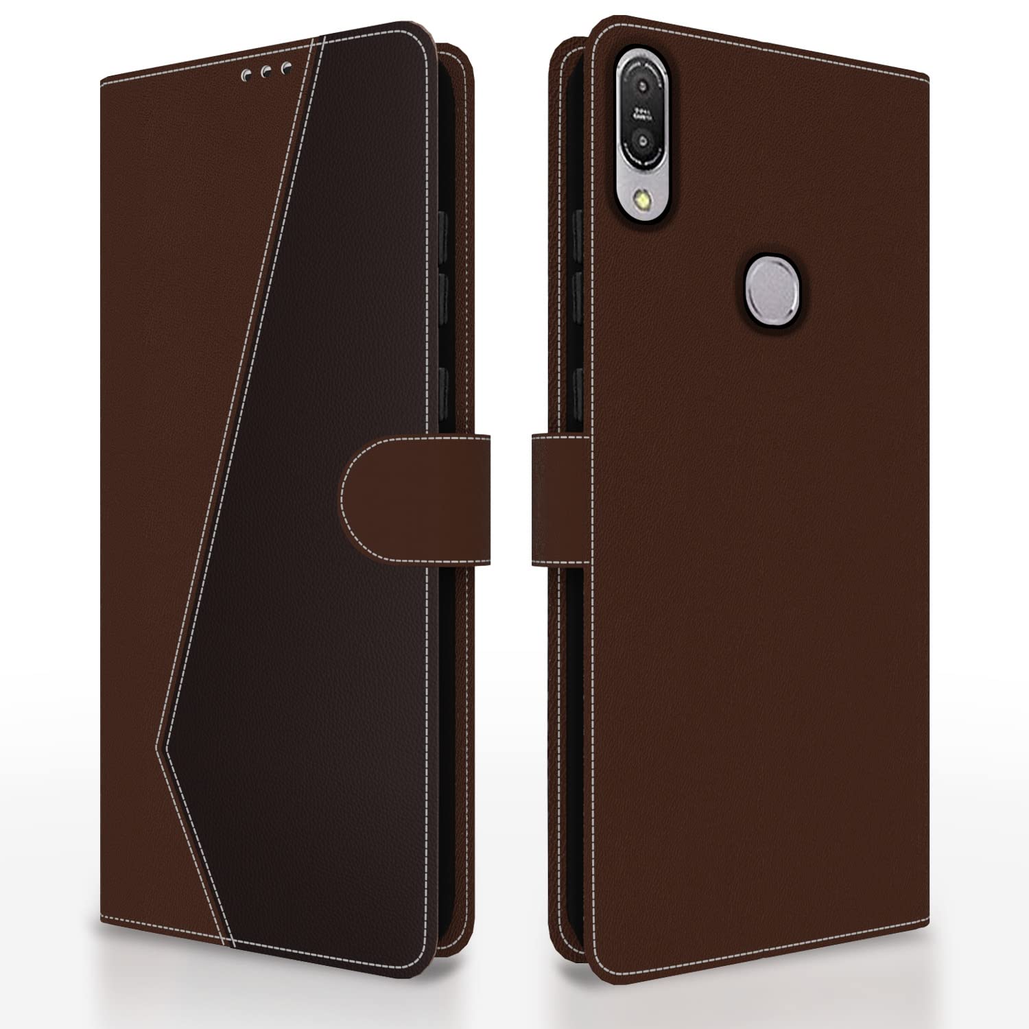 Amazon Brand – Solimo Flip for Asus Zenfone Max Pro M1 (Faux Leather_Brown & Coffee)