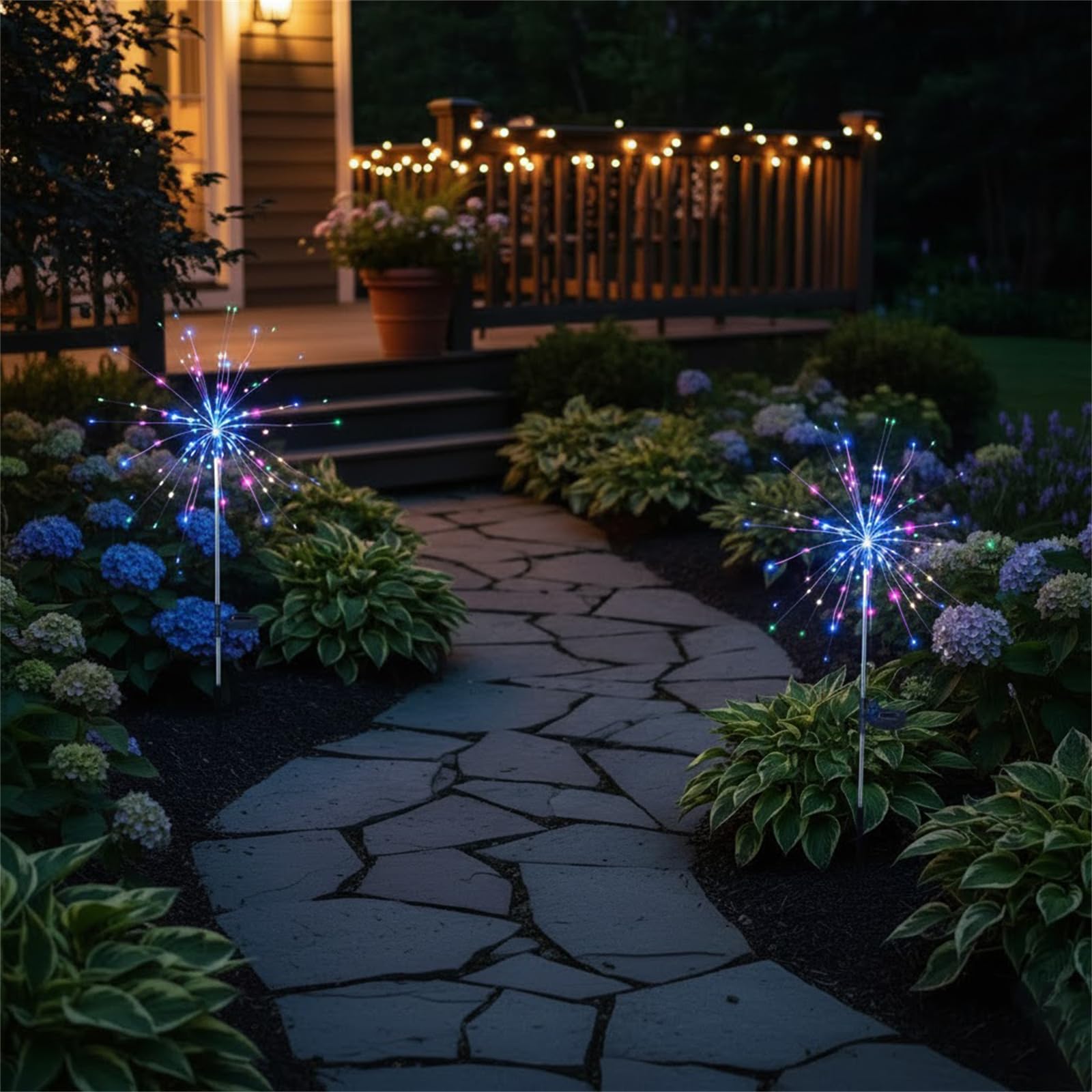 Table Lights Fireworks, Mini Table Starburst Lights LED with Remote Control, Led Christmas Starburst Firework Lamp for Indoor Christmas Tables, Party & Home Décor (Colorful Light, 2P)