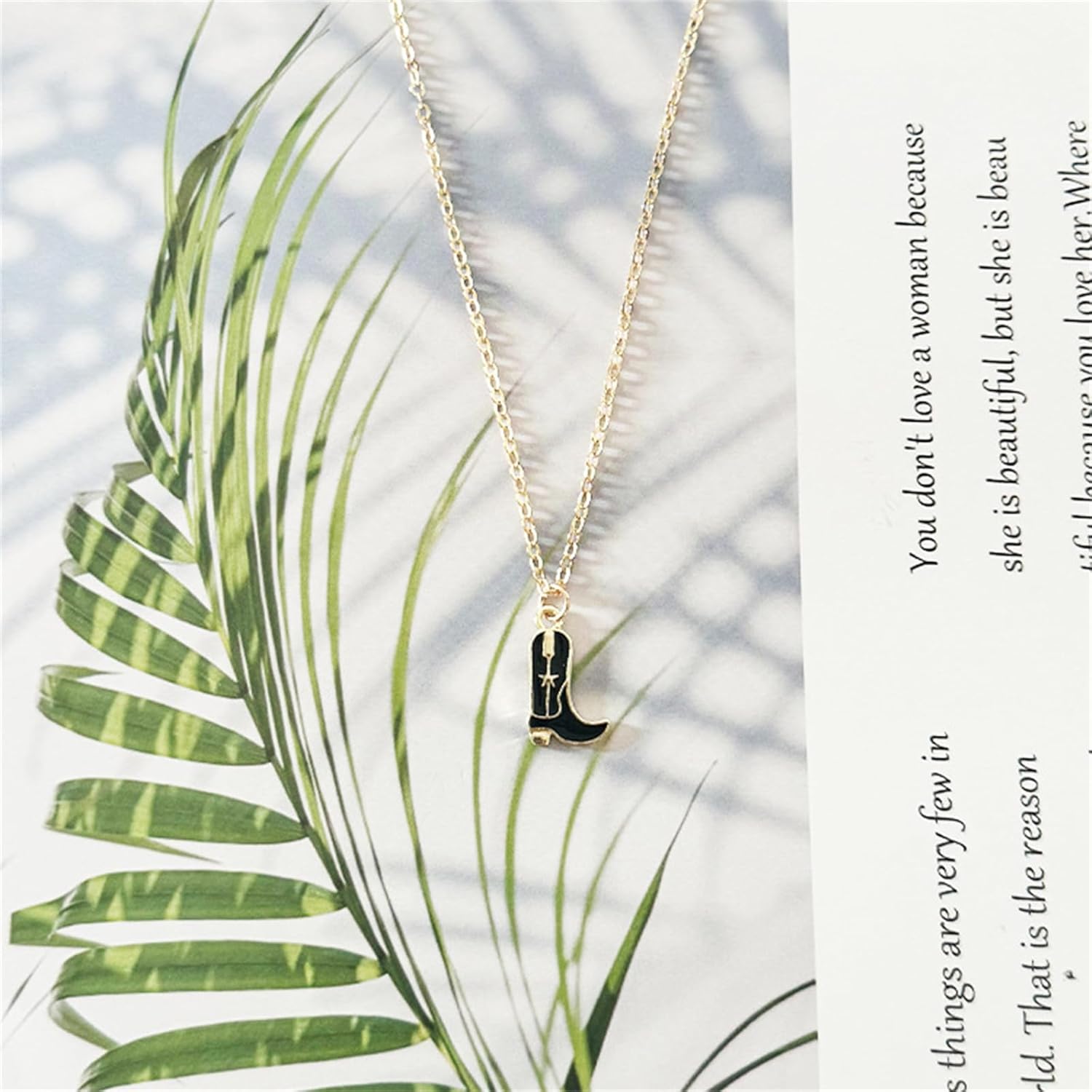 Dreuyet Cowboy Boot Necklace for Women 14K Gold Western Cowgirl Country Necklace Disco Cowgirl Western Necklaces Cowboy Hat Pendant Necklace Western Style Jewelry - Image 4