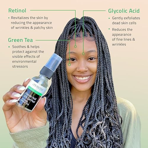 Miniatura 5 de Exfoliante de ácido glicólico al 30 exfoliante facial químico profesional con retinol extracto de té verde para cicatrices de acné aumenta el