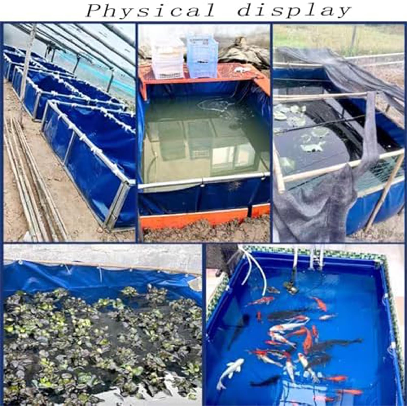 Tela in PVC per stagni e piscine – Serbatoio portatile fuori terra, ideale per l'allevamento di koi e l'acquacoltura, soluzione di irrigazione da giardino