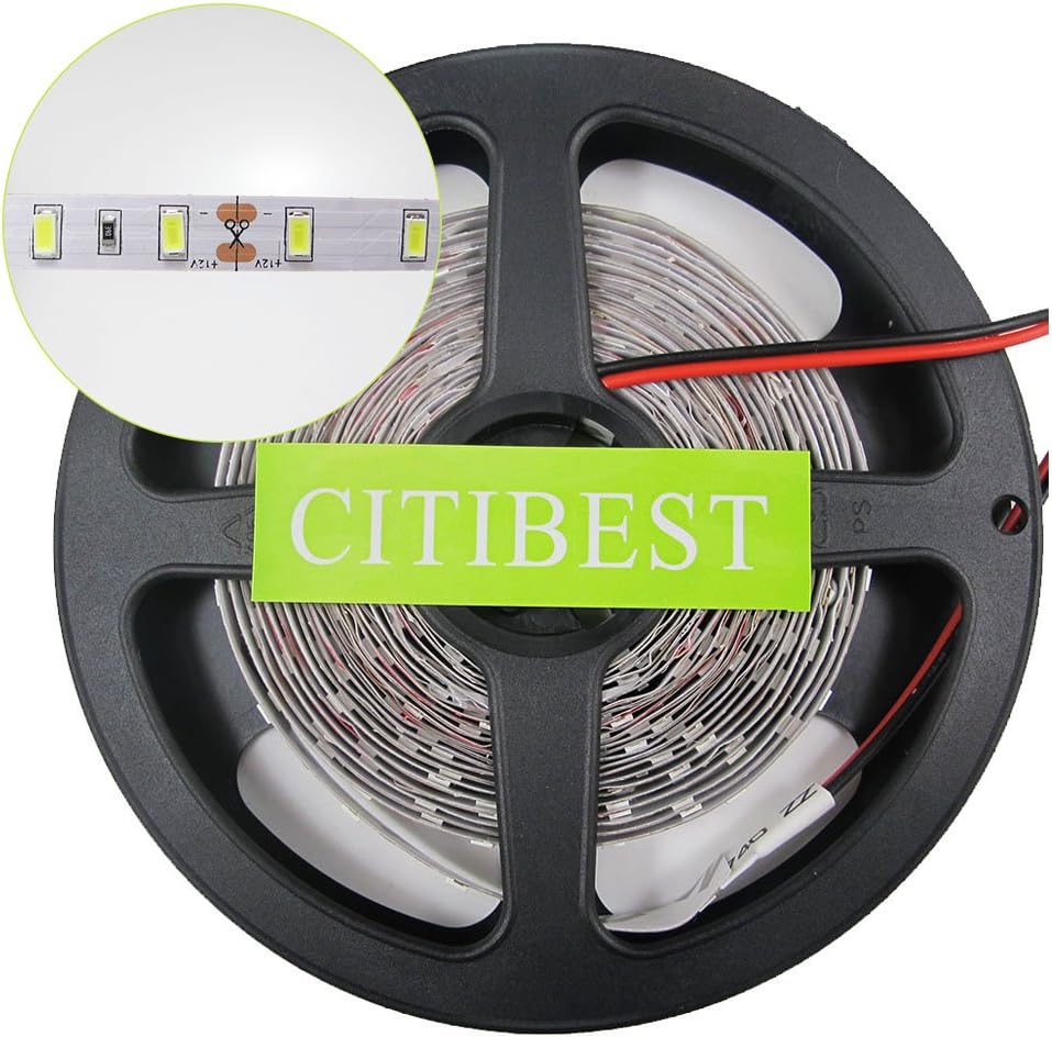 5m16.4ft SMD 5630 White 300 LED Flexible Strip Light 12V Brighter Than 5050