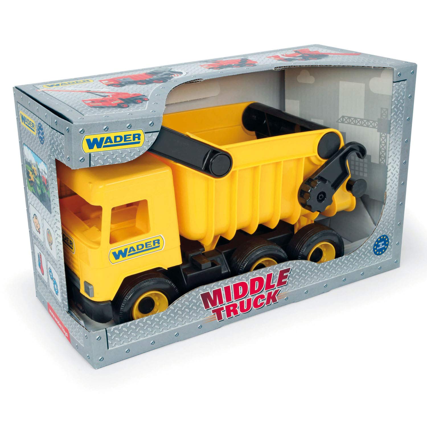 WaderTigres 32121 Auto Middle Trucktipper in A Box, Colour-Yellow, One Size