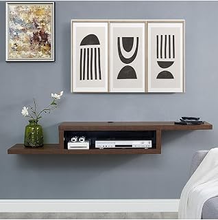 100 Cm Duvar Rafı Tv Sehpası Tv Ünitesi Dekoratif Duvar Rafı Kitaplık (Ceviz)