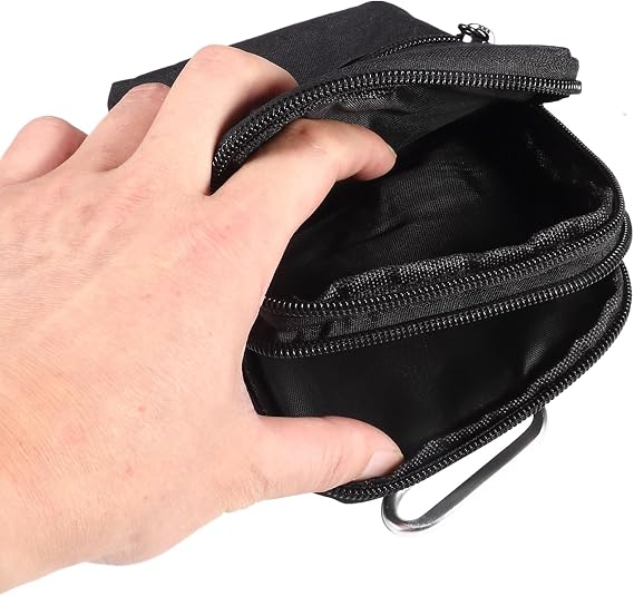 Mens Crossbody Cell Phone Purse Small, Cell Phone Belt Clip Bag Men, Nylon Men Travel Bag Cell Phone Belt Waist Holster Cellphone Shoulder Messenger Pouch Phone Carrying Case with Belt Loop Carabiner