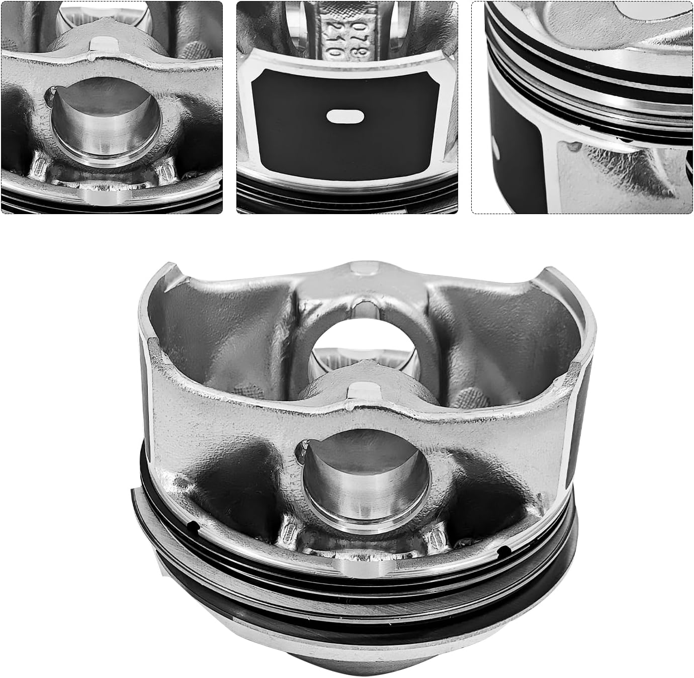 DS7Z6108F 4PCS 1.5L Engine Piston Set Compatible with Ford Escape 1.5L 2017-2019, Fits for Ford Fusion 1.5L 2015-2020 Piston Set Standard Size Replace# CJ5Z6148B CJ5Z6135A