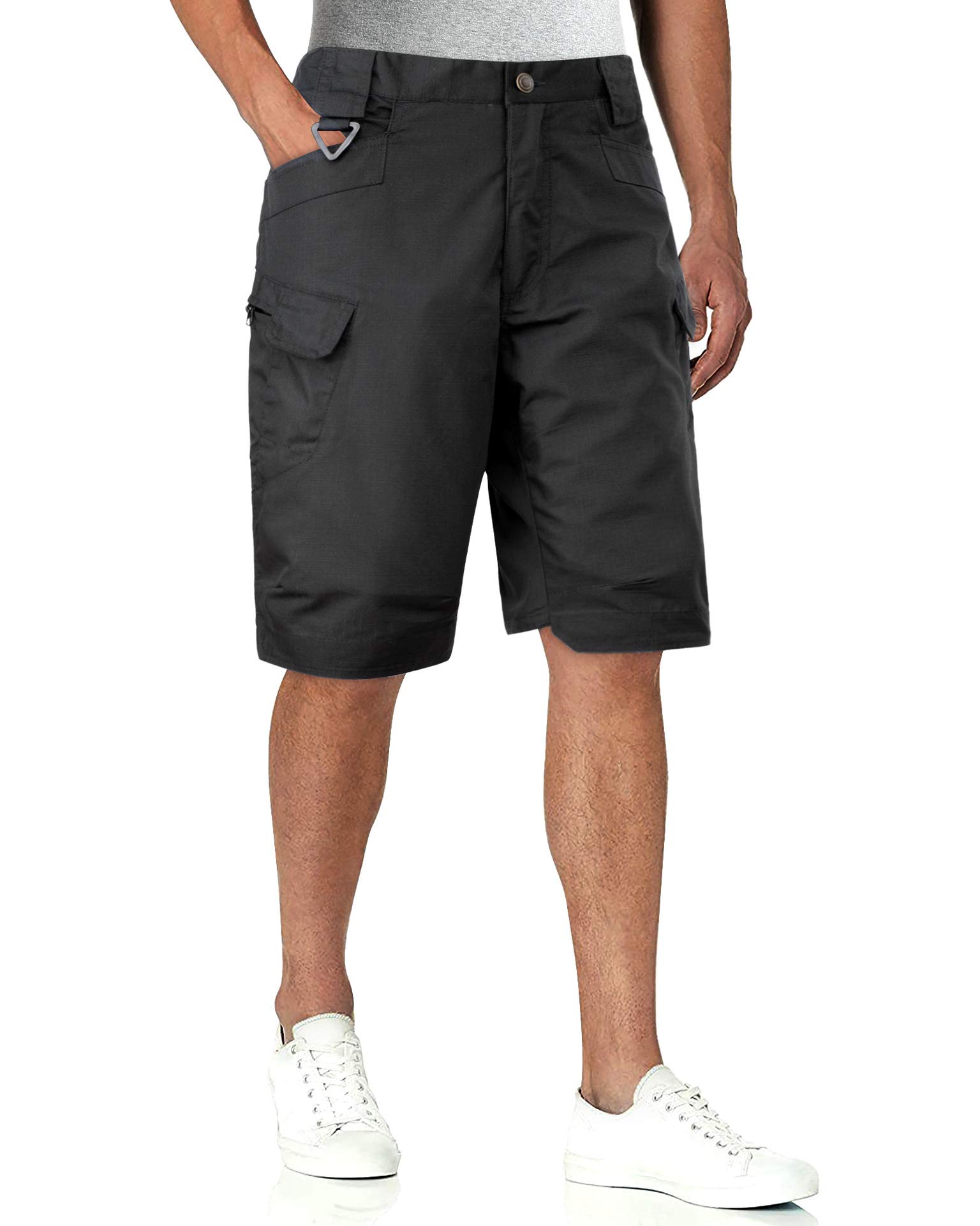 Alimens & GentleMen's Cargo Short Elastic Waist Multi-Pocket Outdoor Military Tactical Shorts