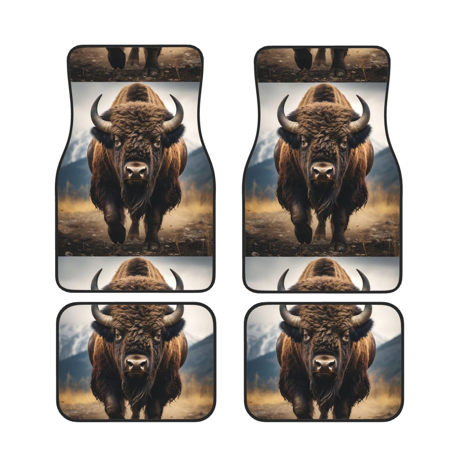 Alfombrillas de coche para viaje y aventura diseño bisonte juego de neopreno 7