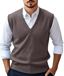 [Manatsulife] ニットベスト メンズ Ⅴネック 防寒性 30%ウール 無地 ビジネス 仕事 通勤 卒業式 秋 冬 カジュアル 普段着 人気 5色展開 オシャレ MB92