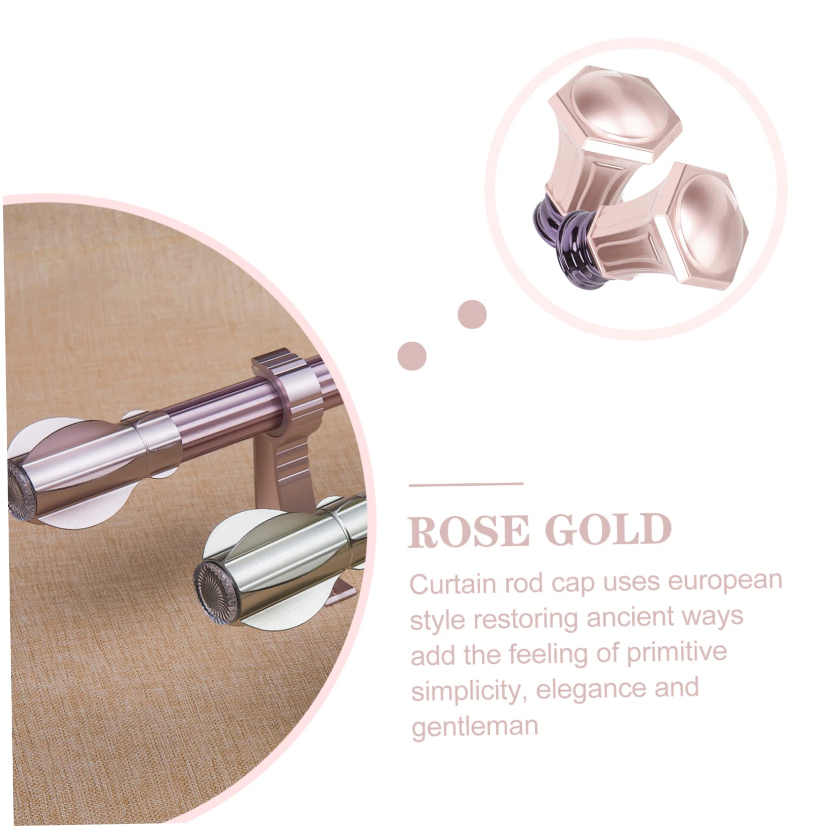 Happyyami 2pcs Vintage Curtain Rod Finials Decorative End Caps for Stylish Window Treatments for Living Bedroom Design