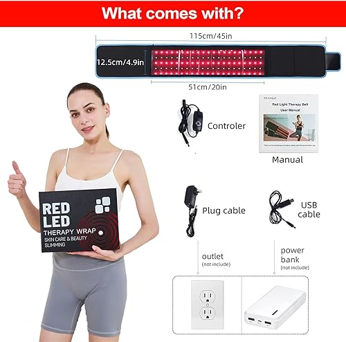 Miniatura 6 de Cinturón de terapia de luz roja Terapia de luz infrarroja cercana para pérdida de peso corporal Cinturón lipo en casa Máquina de luz de contorno