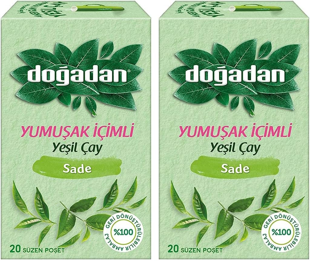 Dogadan Yeşil Çay Sade Yumuşak İçimli (20'li Poşet) 2li paket