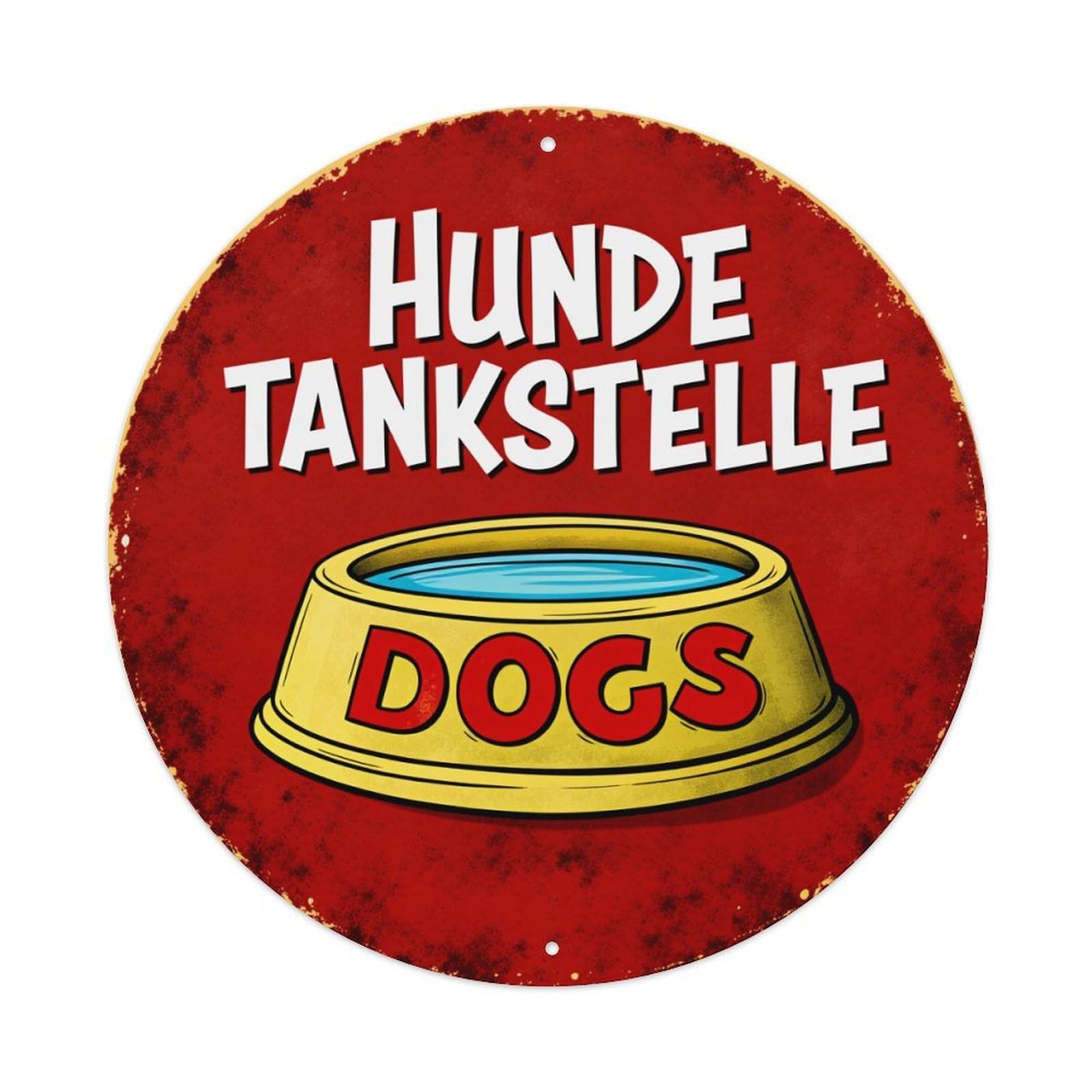 Dogs Bowl Red Metal Tin Sign Vintage Garden Bedroom Cafe Bar Man Cave Home Wall Decor Metal Poster 8x8 inches