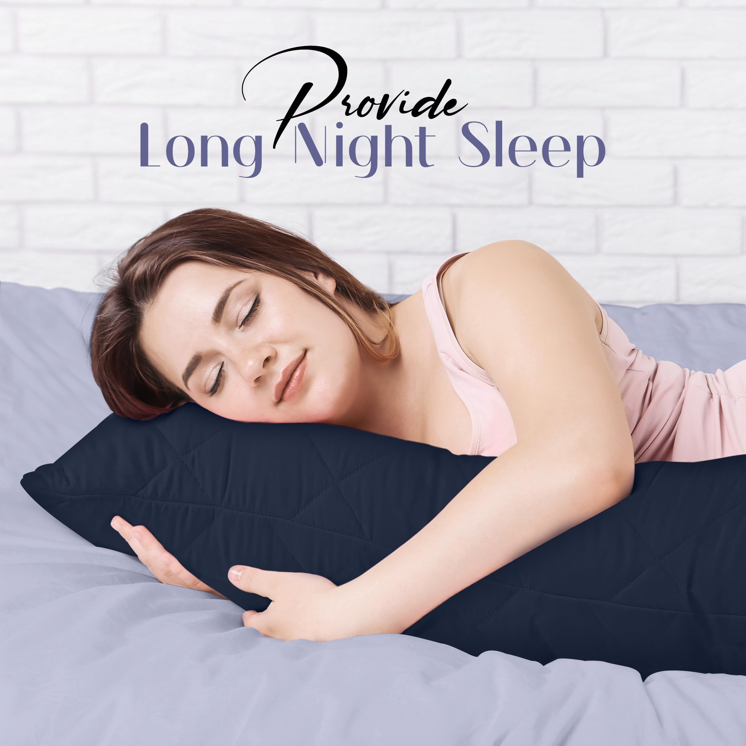 Utopia Bedding Cuscino Trapuntato per il Corpo, 40x145 cm Cuscini per la Gravidanza e la Maternità, Sonno Laterale Cuscino, Imbottitura in Poliestere Morbido (Blu Navy)