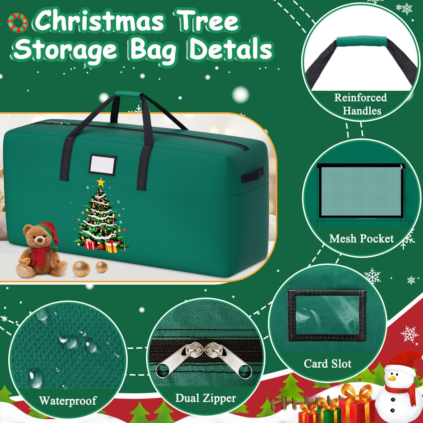 Christmas Tree Skirt Christmas Tree Storage Bag Bundle (21 Inches，Fit up to 7.5 FT Trees) Tree Skirt Pink Christmas Decor Artificial Christmas Tree Bag for Holiday Storage