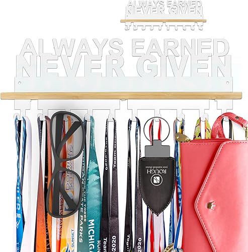 Vista 10 de Premium Trophy and Medal Display Shelf,Metal Trophy Shelf with Hooks Upgraded,Trophy Display,Sturdy Trophy Shelf with Hooks for Medals in Black