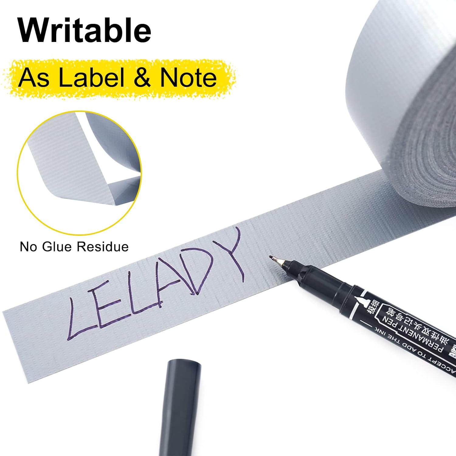 Duct Tape - 1 Inch x 40 Yards, 2 Rolls, Silver & Gray, Heavy Duty, No Residue, Waterproof for Packing, Industrial & Professional Use
