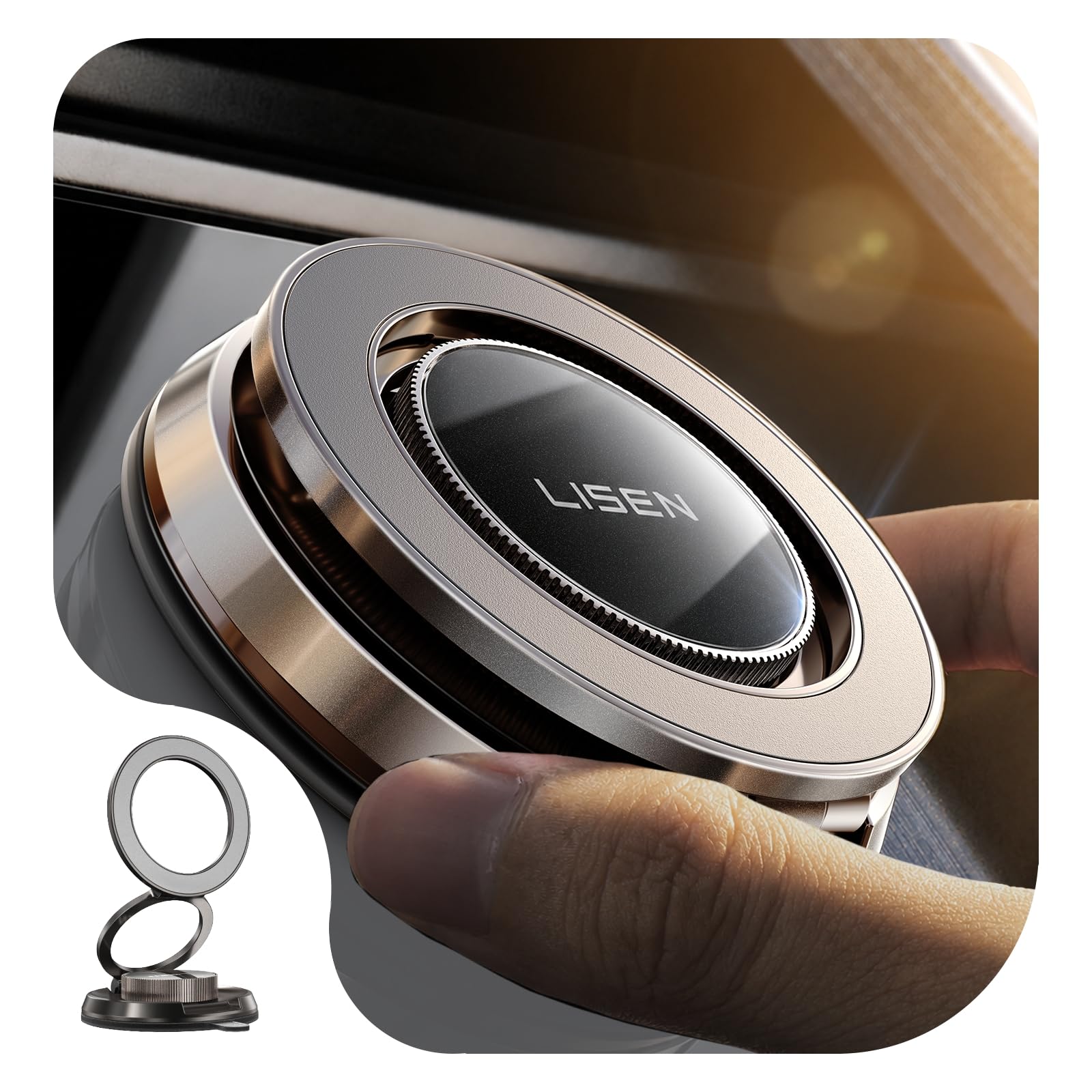 LISEN Suction Phone Mount for Vacuum [All-Metal & Nano Gel 98+LBS Suction] 360 A...