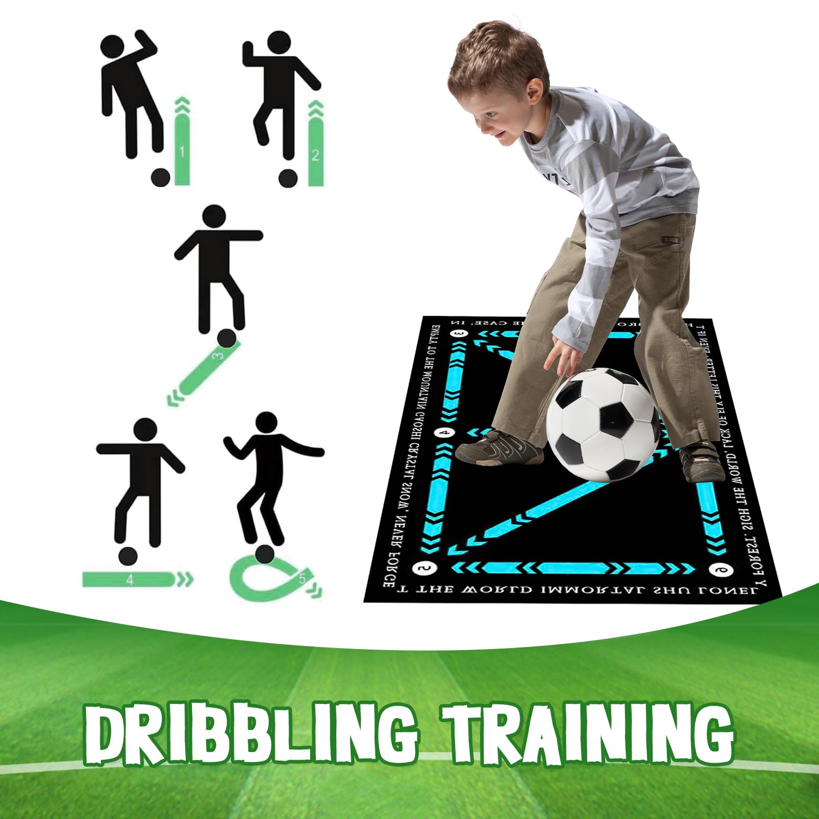 Tappetino da Allenamento per Calcio, 60 X 90 Cm Tappetino Calcio Antiscivolo Allenamento, Silenzioso, Assorbimento Degli Urti, Tappetino Calcio, Regali per Gli Appassionati E Bambino Di Calcio