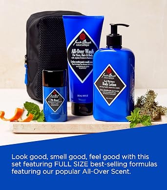 Jack Black Body Collection Set for Men - Mens Body Wash, Pit Boss Men's Deodorant, Body Lotion, Grooming Kit