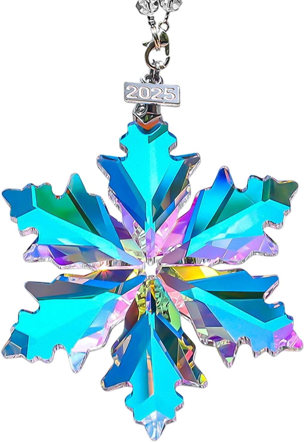2025 Annual Edition Christmas Snowflake Ornament,Crystal Christmas Ornaments 2025,Crystal Ornament for Christma Tree,Beautiful Ornaments for Women Girls