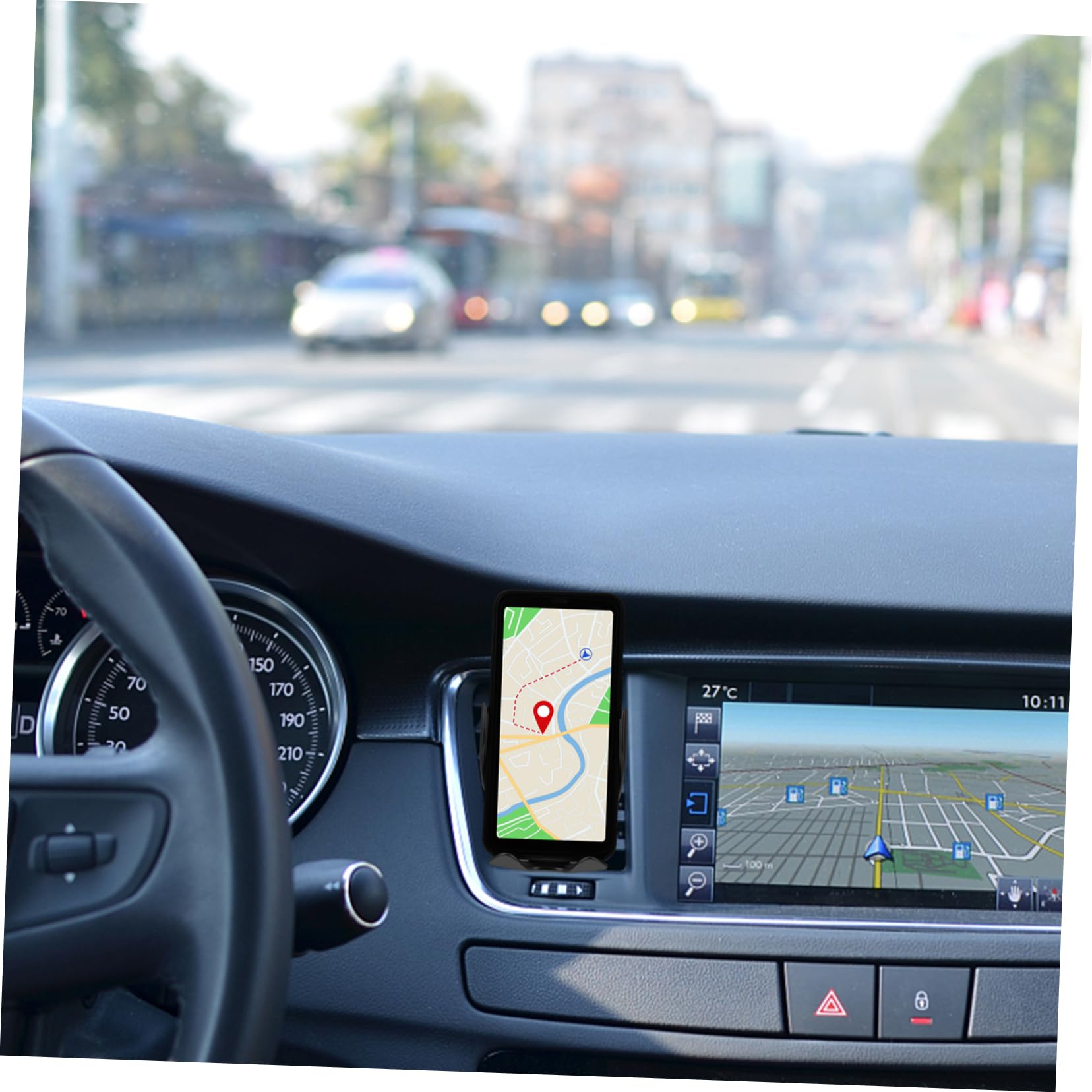 Operitacx Supporto per Telefono da Auto Supporto Elettrico per Telefono Stabile e Sicuro in Angolazione Design Adatto alla Maggior Parte dei Veicoli