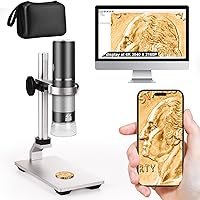 Vista 8 de Ninyoon Microscopio 4K con soporte profesional para iPhone Android PC, 50-1000X Microscopio digital USB endoscopio HD cámara para todos