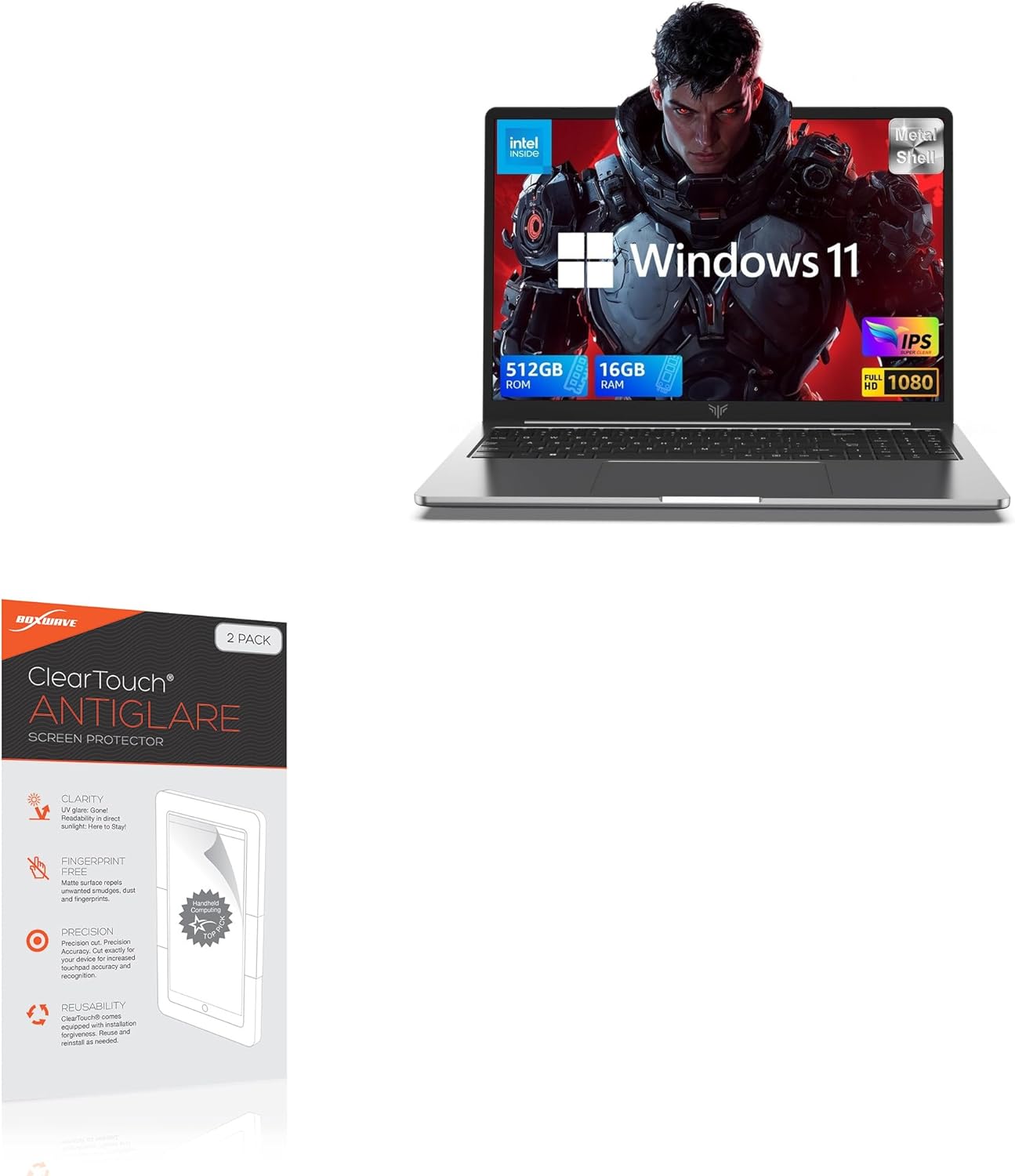 BoxWave Screen Protector Compatible with KAIGERR Laptop (16 in) - ClearTouch Anti-Glare (2-Pack), Anti-Fingerprint Matte Film Skin