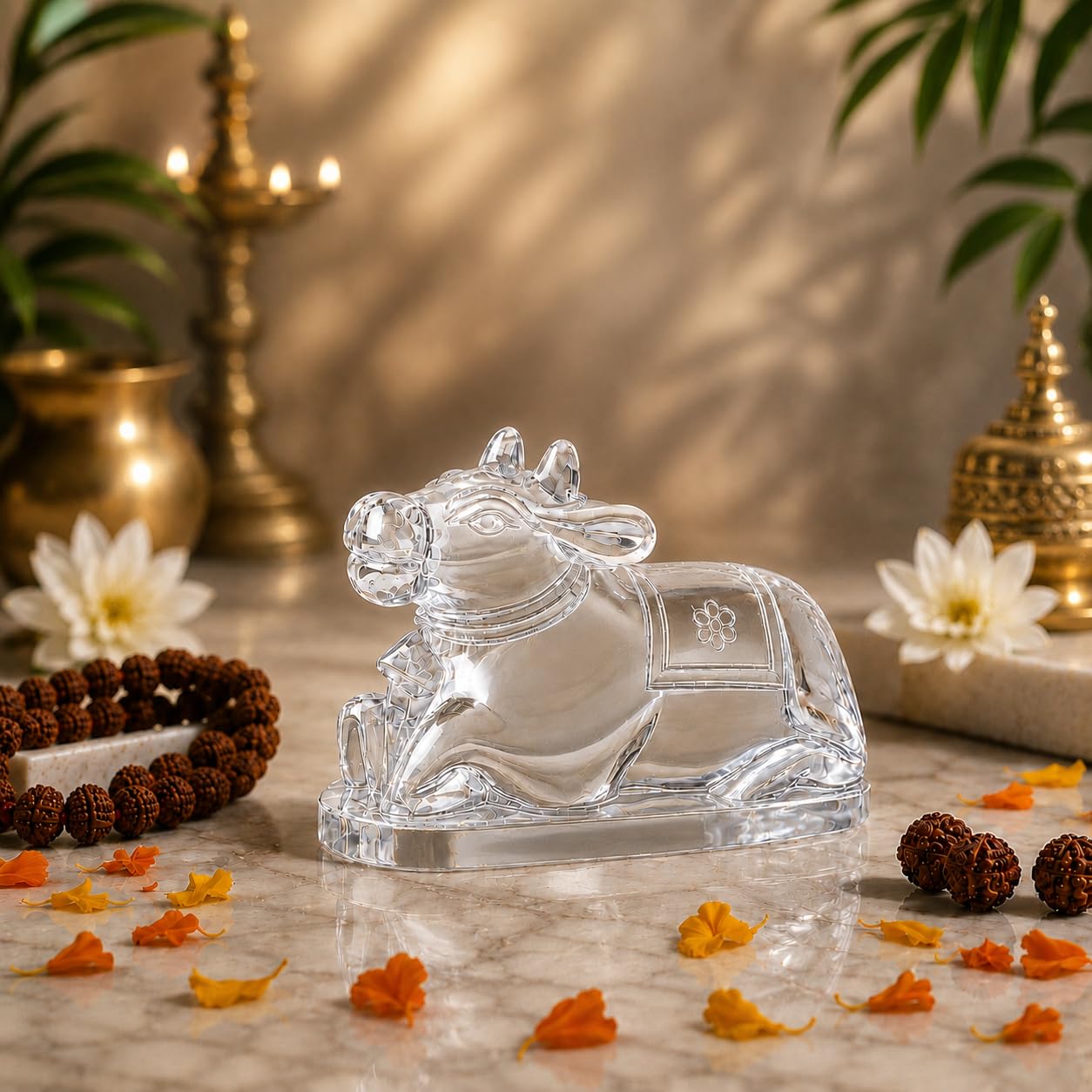 Certified Original Sphatik Nandi | Natural Clear Quartz Nandikeshwara Bull Idol for Shiv Puja, Vastu, Meditation & Prosperity (Nandi, 10-20 Grams)-image-31