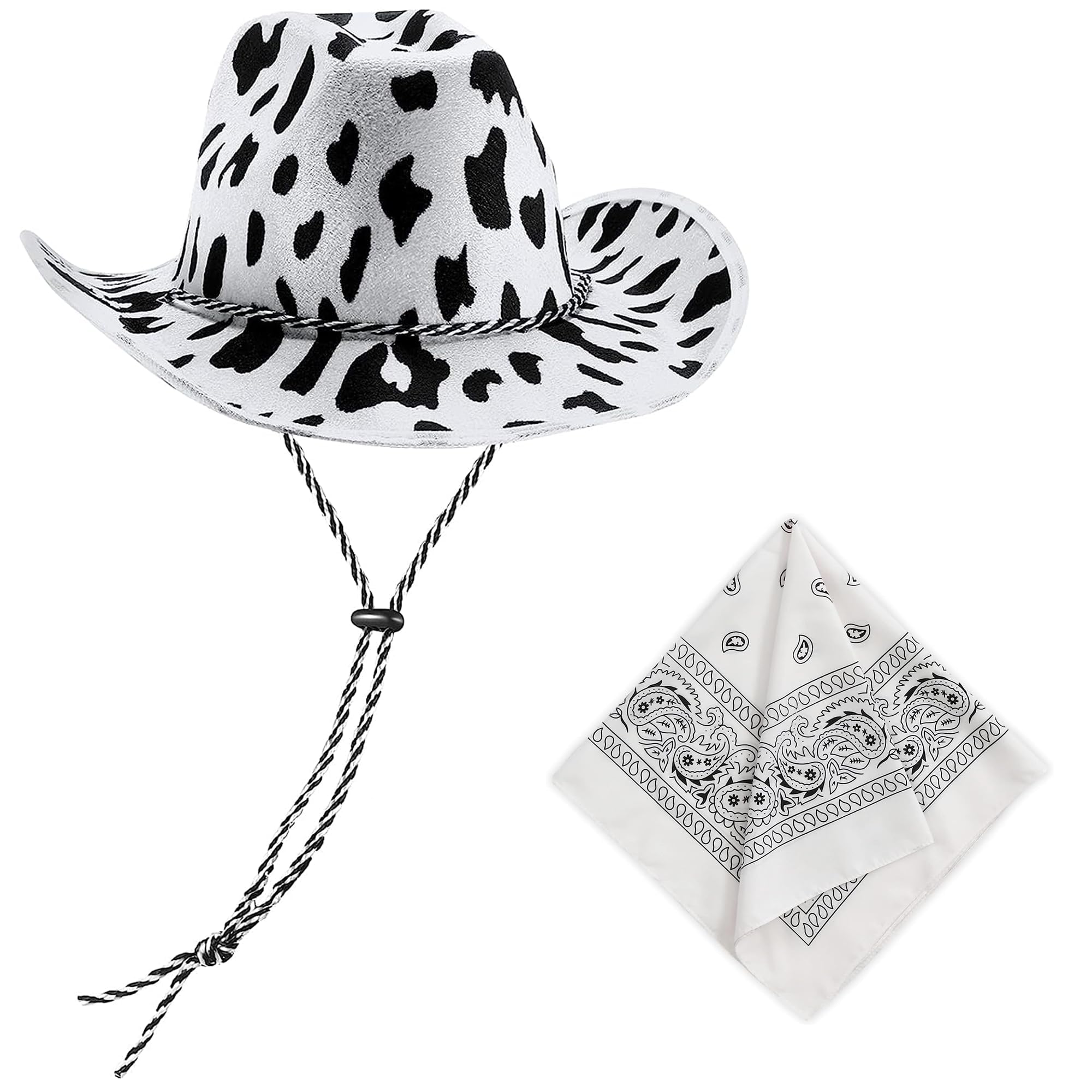 Carnavalife Sombrero Cowboy Cowgirl de Vaquero con Pañuelo Bandanas Paisley de Algodón Toy Story Western Occidental Oeste Country Disfraz para Adulto y Niños