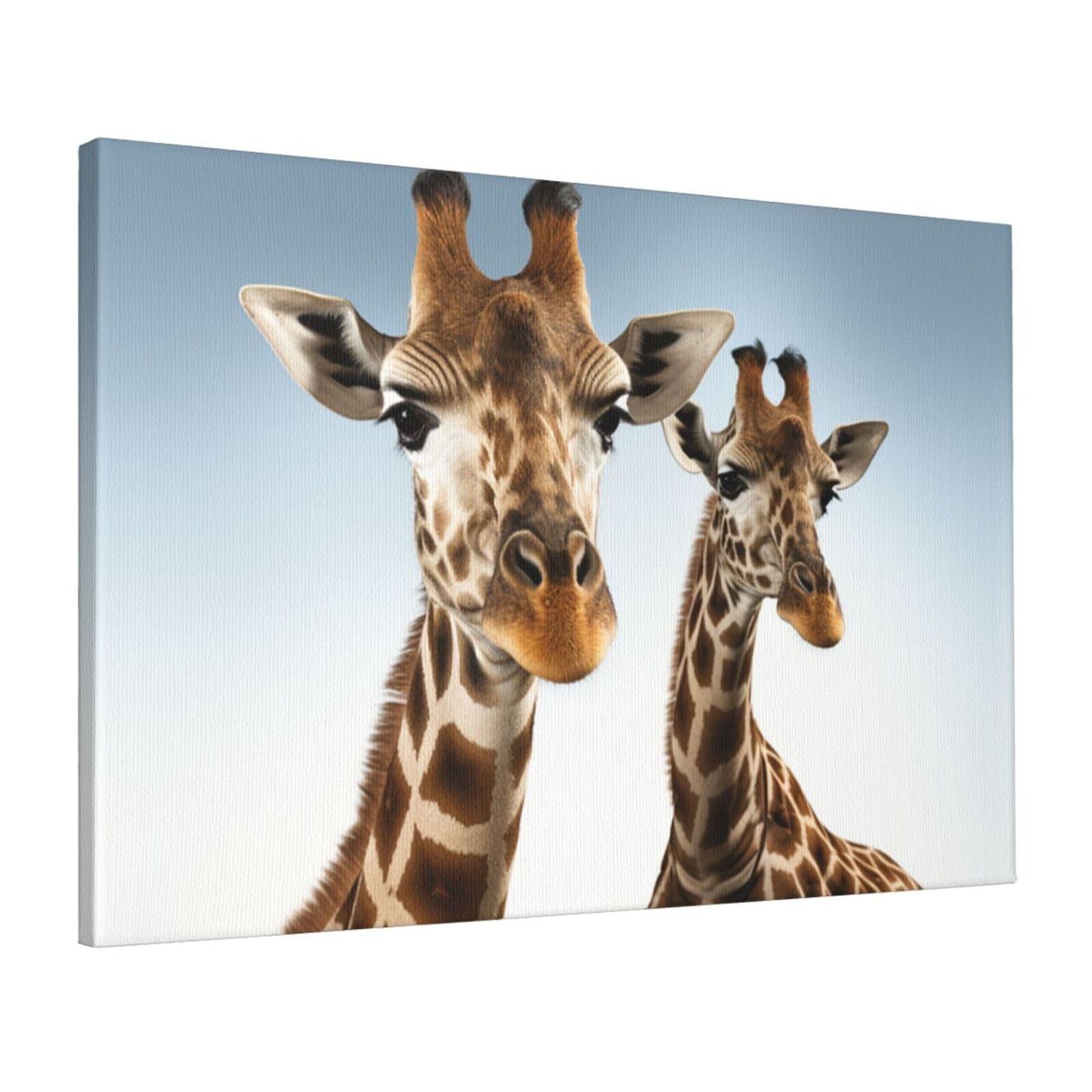 FodPand Canvas Wall Art for Living Room Wall Decor 16"x24" Modern Artwork Painting Pictures Hanging Canvas Prints Necks of giraffe Aesthetic Wall Art for Bedroom Bathroom Office Wallart Decor
