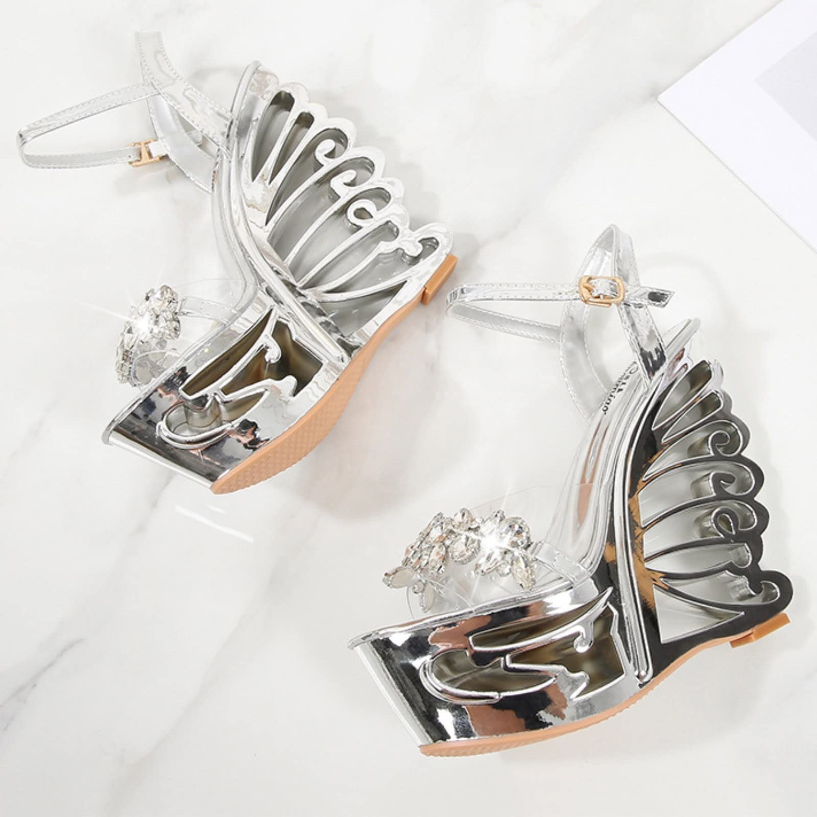 Genérico Cuñas Mujer Ortopedicas Sandalias Negras Comodas Zapatos de Tacón con Forma para Mujer,Zapatos de Tacón Sexy para Sandalias Cerradas Tacon Verano