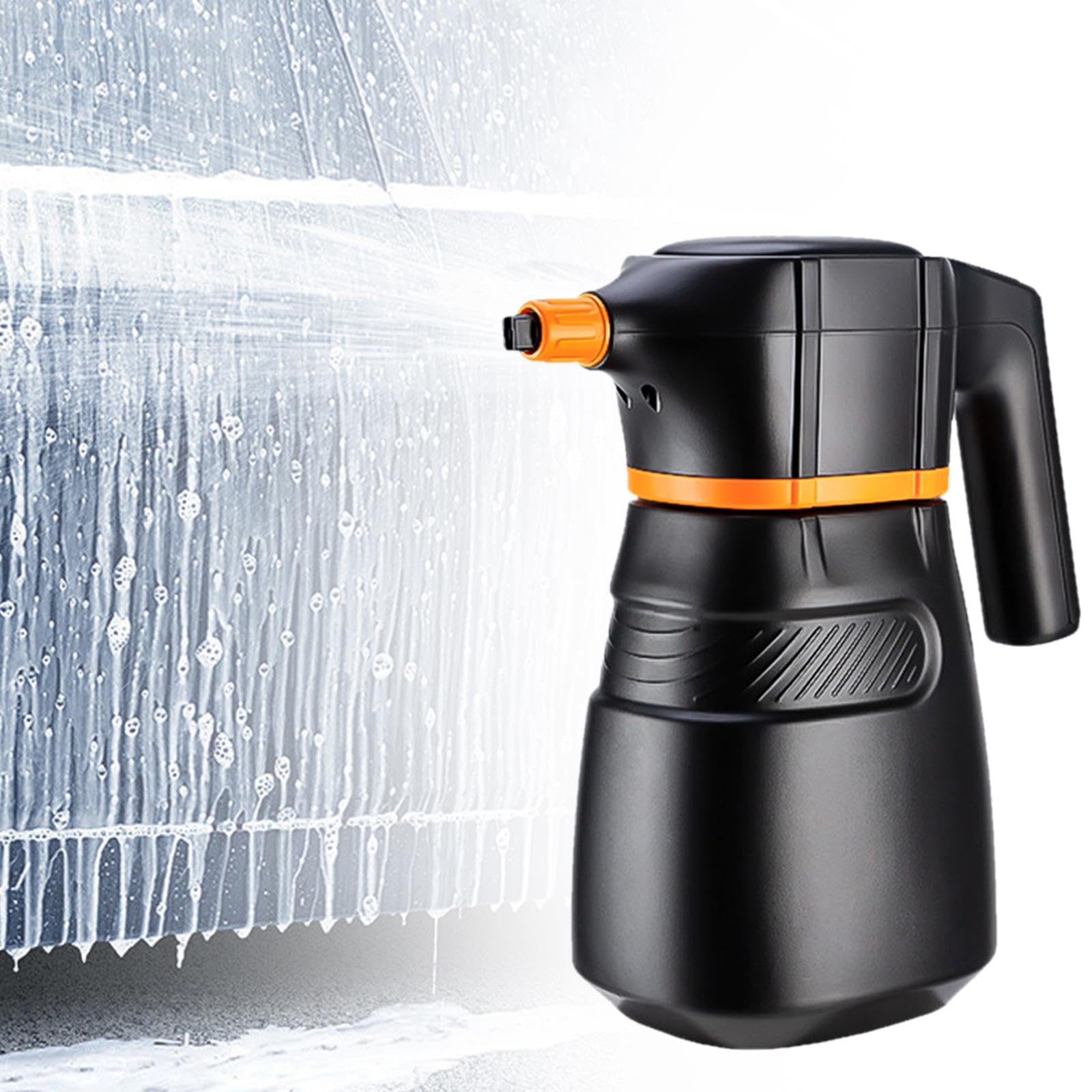 Elektrischer Schaumsprüher, Drucksprüher, Handpumpensprüher, 2 L, für Fahrzeugaufbereitung Und Autopflege, Schwarz Orange