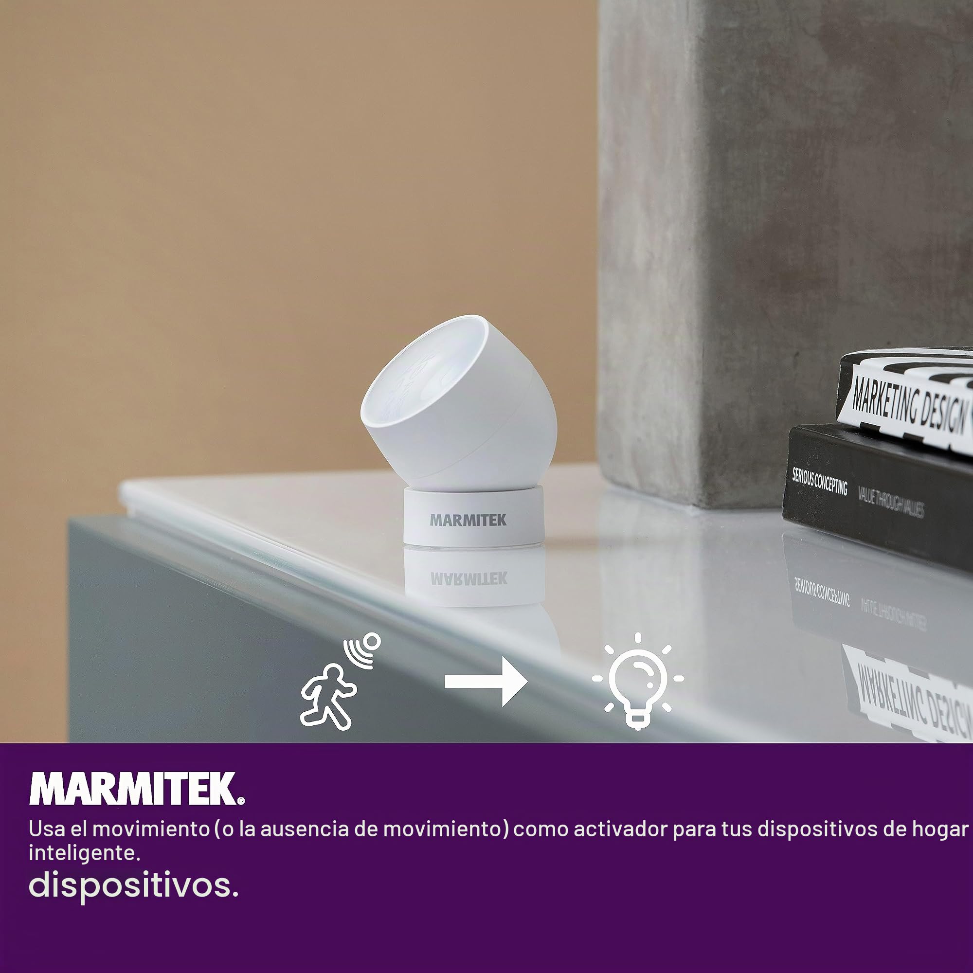 Detector de movimiento Zigbee - Marmitek Sense ME - Compatible con Home Assistant - MQTT - Motion Sensor - Zigbee 3.0 - Detecta movimiento para operar luces o dispositivos - Tuya