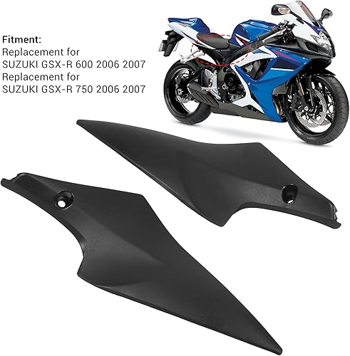 Miniatura 4 de Carenado lateral de gas, 2 piezas de carenado lateral de gas izquierda derecha reemplazo para SUZUKI R 600 750 20062007 (negro)