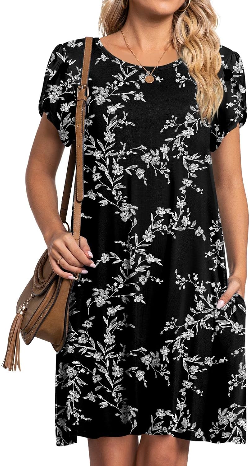 HOTGIFT 2026 Womens Dress Summer Short Sleeve Crewneck Sundress with Pockets M-4XL - Image 2