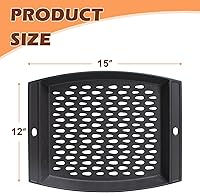 Vista 2 de Cesta para parrilla de hierro fundido de 15 x 12 pulgadas para parrillas al aire libre, bandeja para parrilla de pescado y verduras, bandeja